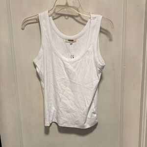 Madewell Ribbed White Tank Top Brand New Medium NW197
